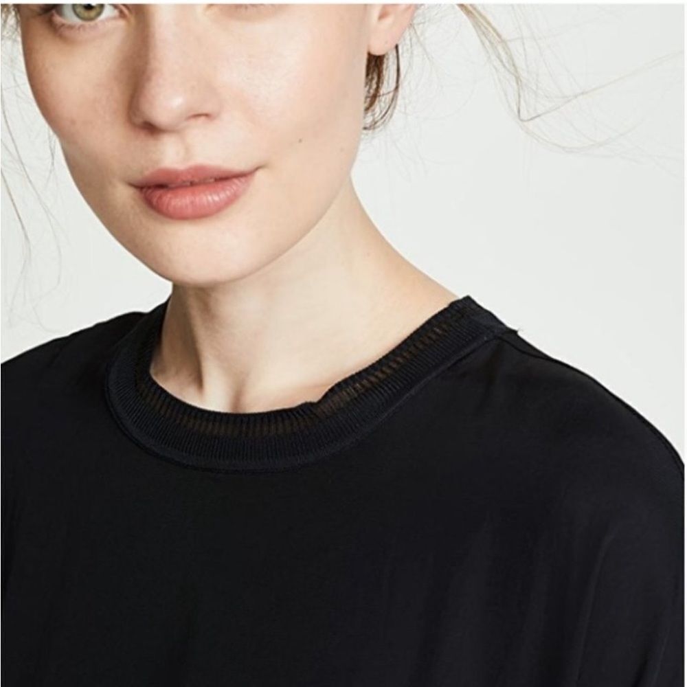 Vince Rib Trim Shift T-Shirt Dress in Black Size XS - Picture 2 of 14